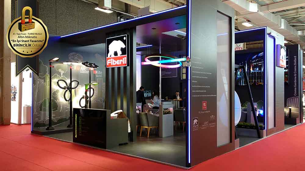 Fiberli stand design at 41. YAPI-TURKEYBUILD was awarded with The Golden Magnet Best Stand Design Award!